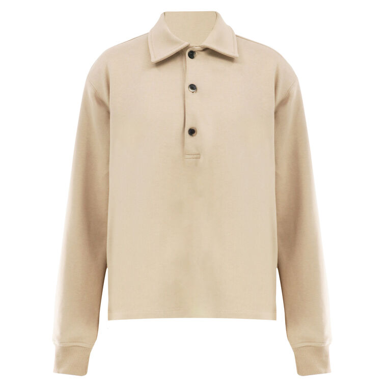 Elliot Long Sleeve Terry Cloth Polo Pullover image number null