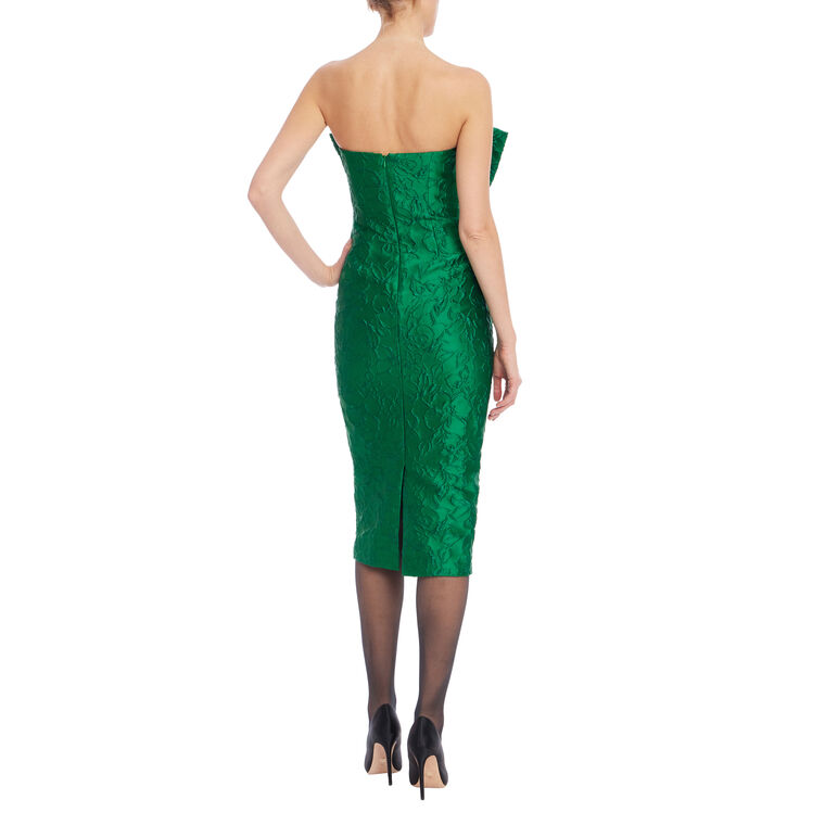 Strapless Cocktail Midi Dress With Bow image number null