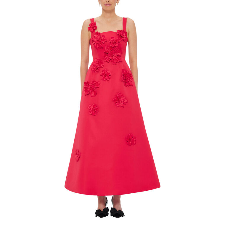 Rianne Sleeveless Floral Applique Maxi Dress image number null