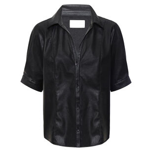 The Max Short Sleeve Vegan Leather Shirt