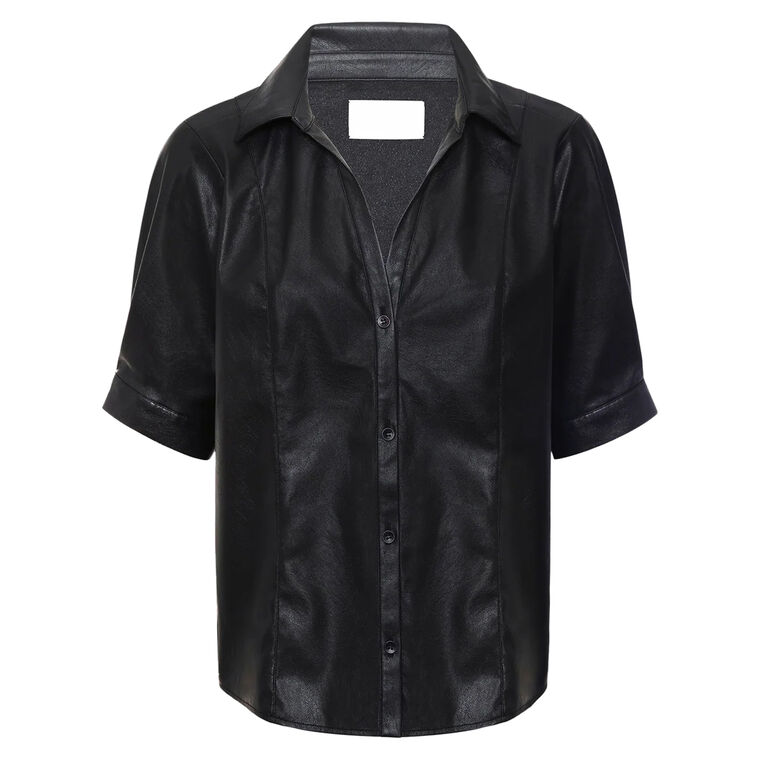 The Max Short Sleeve Vegan Leather Shirt image number null
