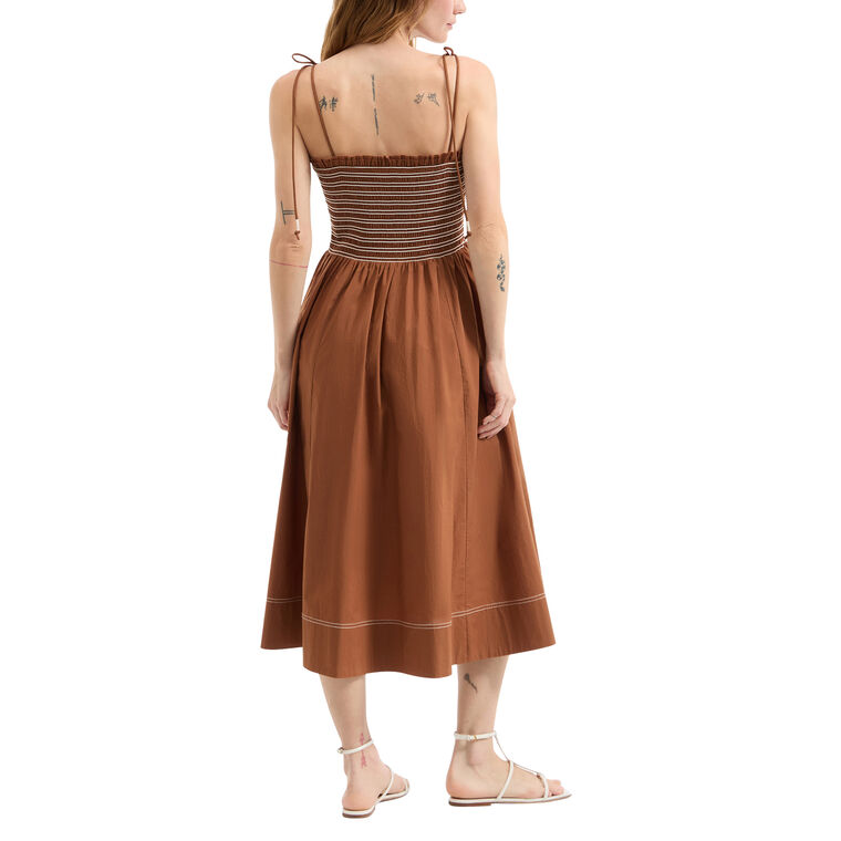 Kaela Sleeveless Smocked Midi Dress image number null
