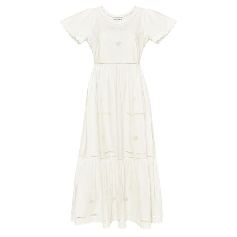 Marley Short Sleeve Eyelet Midi Dress image number null