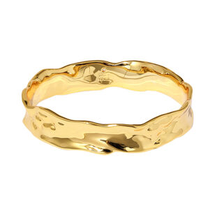 Large Brut Gold Strap Bangle