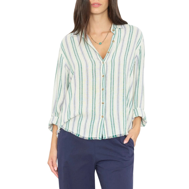 Bowie Long Sleeve Striped Button-Up Shirt image number null