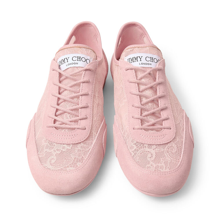 Sunny Floral Lace and Suede Trainers image number null