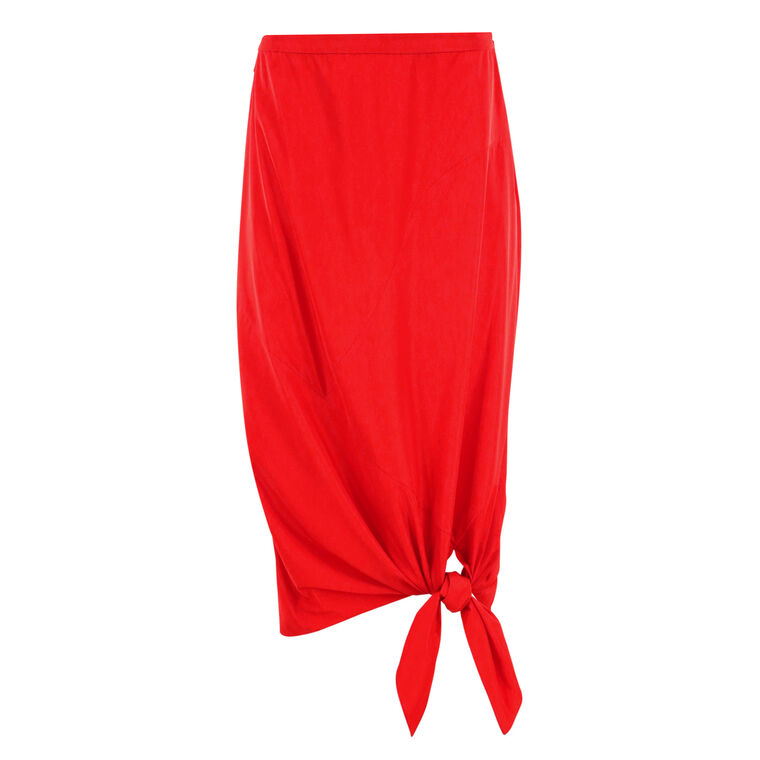 Italian Sporty Nylon Tie Midi Skirt image number null