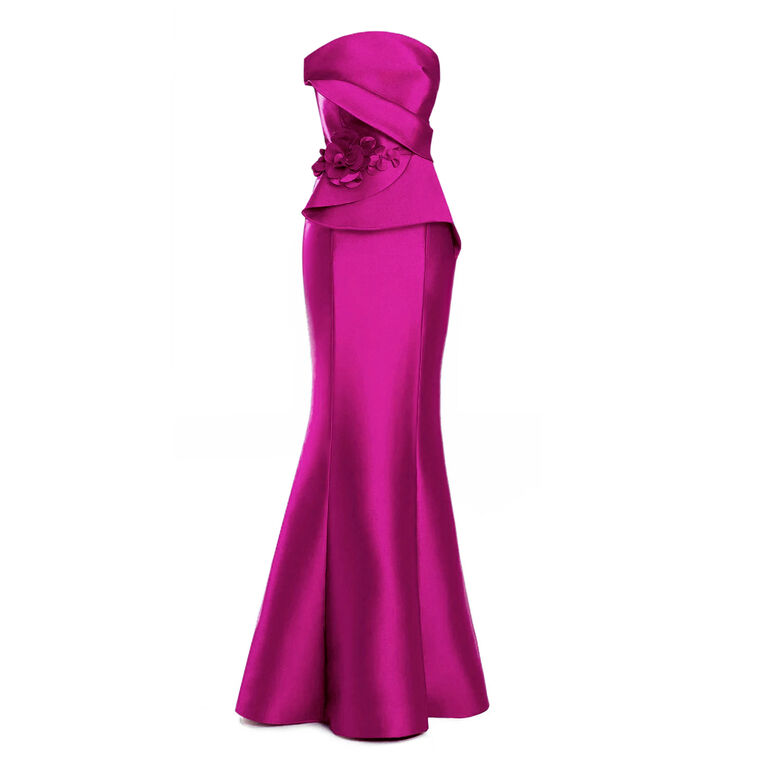 Strapless Mikado Mermaid Gown With Shawl image number null