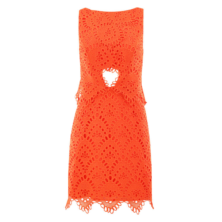 Grenoble Lace Boat Neck Sleeveless Cutout Dress image number null