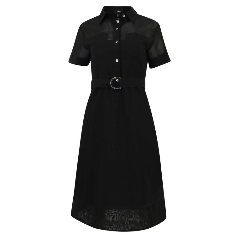 Layered Belted Shirt Dress image number null