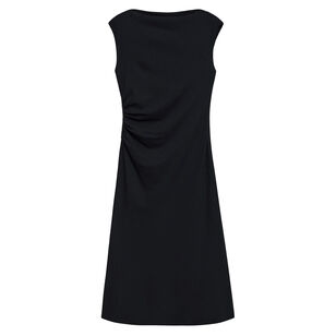 Boat Neck Drape Sleeveless Midi Dress