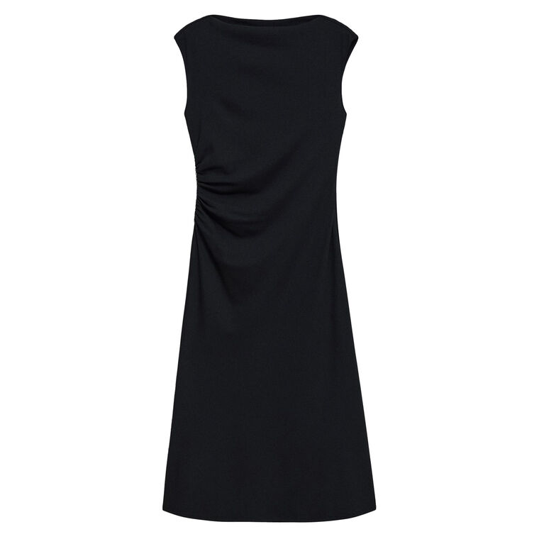 Boat Neck Drape Sleeveless Midi Dress image number null