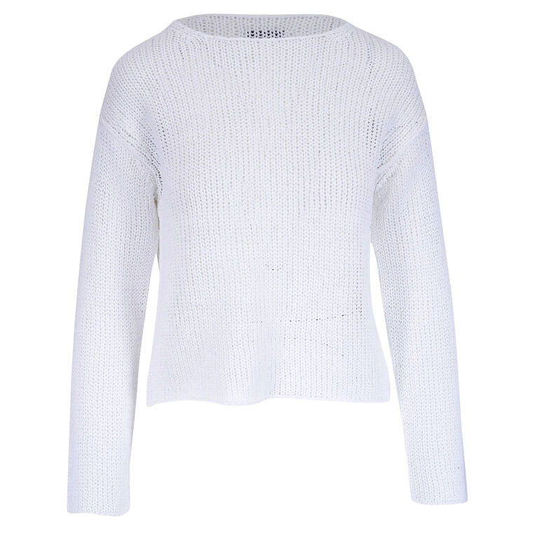 Italian Coated Cotton-Blend Pullover Sweater image number null