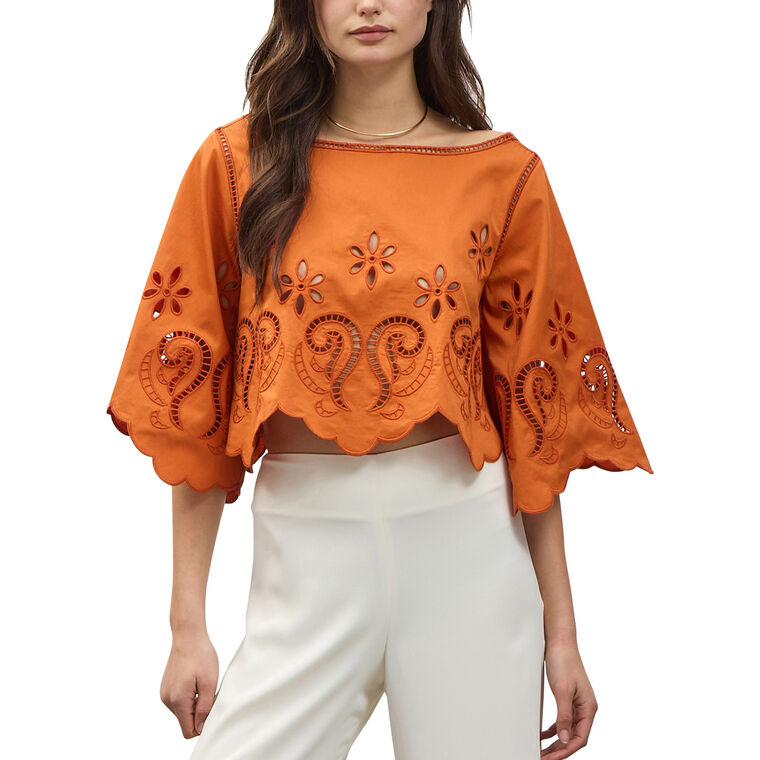 Seline Boatneck Embroidery Top image number null