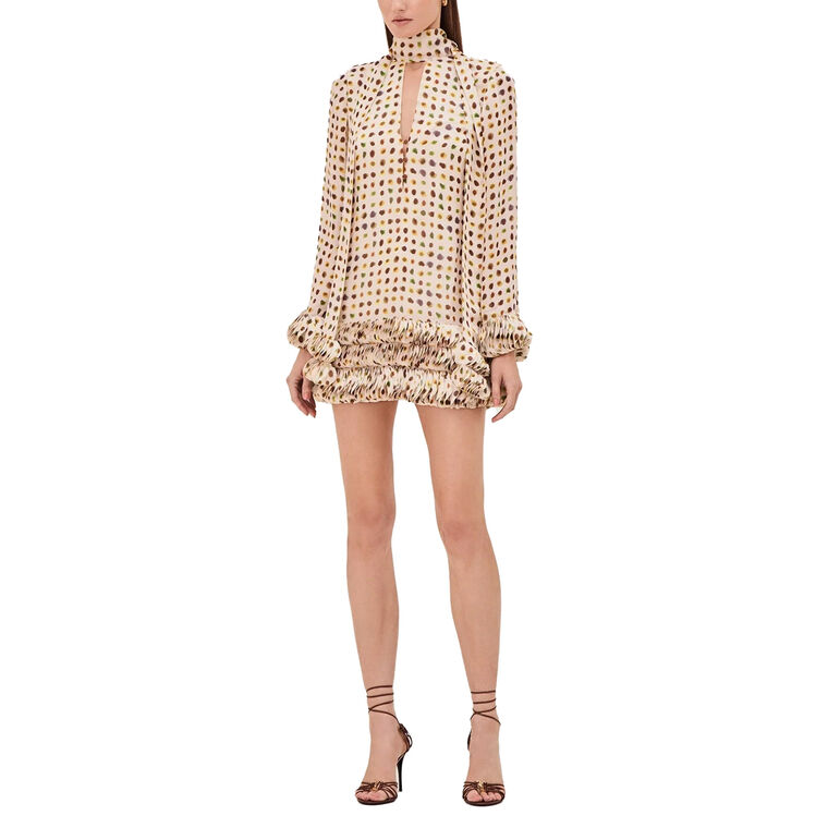 Azira Cutout Polka-Dot Ruffle Mini Dress image number null