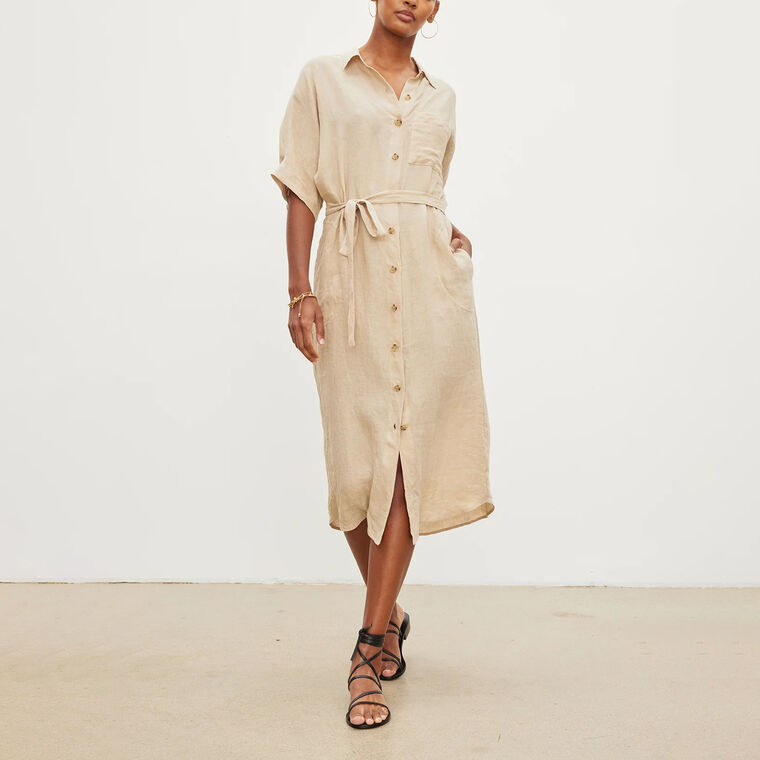 Sandra Linen Button-Up Dress image number null