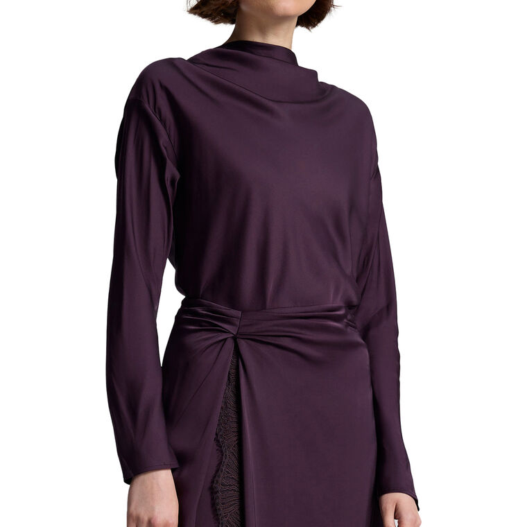 Georgia Long Sleeve Satin Top image number null