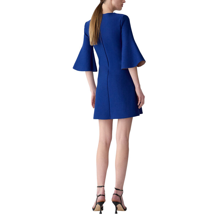 Floral Jacquard Flare Sleeve Shift Mini Dress image number null