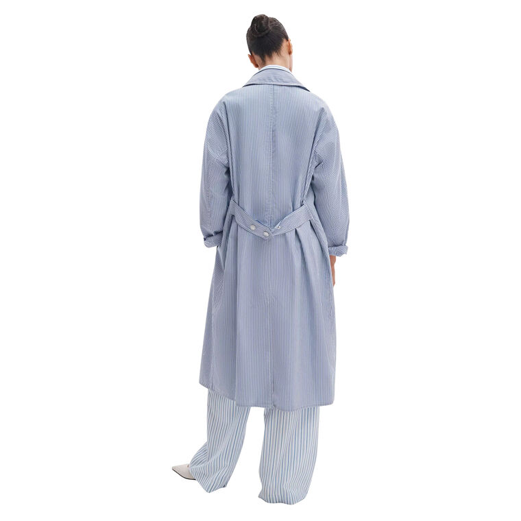 Gayle Stripe Poplin Trench Coat image number null