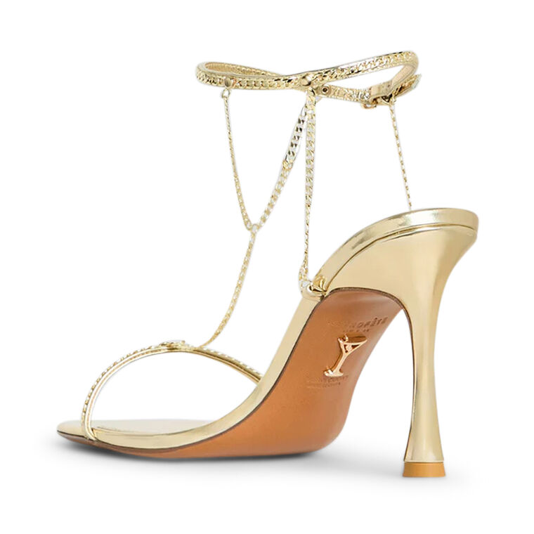 Finny T-Chain Metallic Leather Sandal image number null