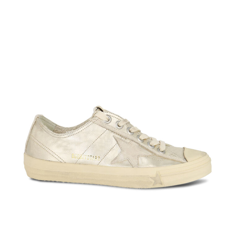 V-Star LTD Sneakers In White Leather And Swarovski Crystals | Golden Goose V  Star Sneakers