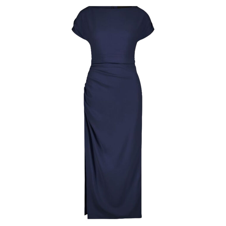 Ruched Bateau Neck Sheath Dress image number null