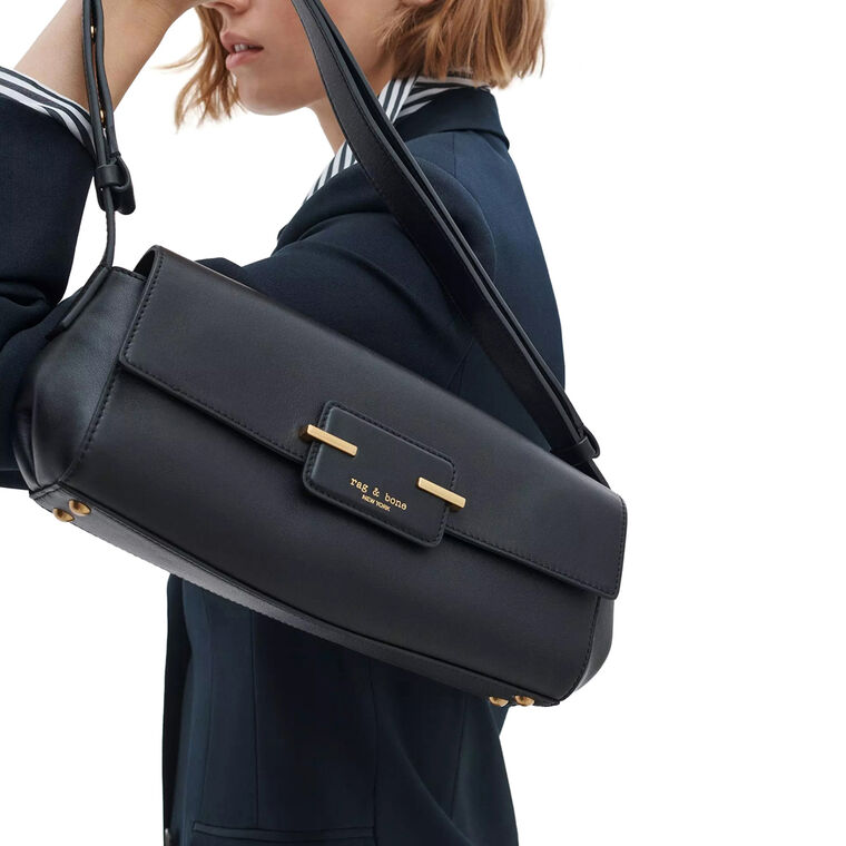 Realm East West Leather Flap Shoulder Bag image number null