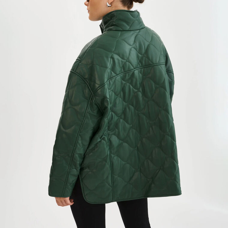 Verina Faux Leather Quilted Coat image number null