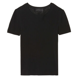 Zander Short Sleeve Rib Knit Sweater