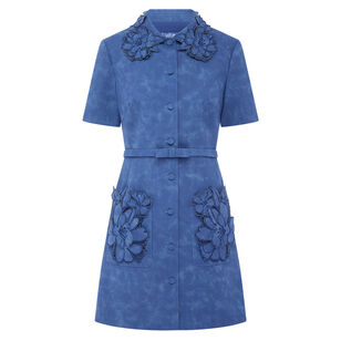 Ashley Applique Vegan Suede Mini Dress