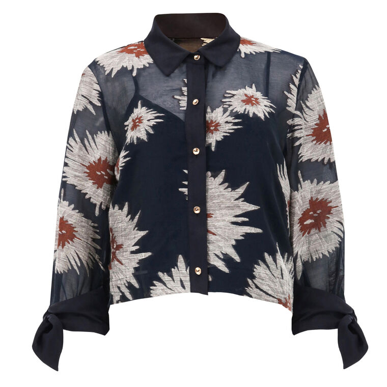 Aster Fil Coupe Long Sleeve Blouse image number null