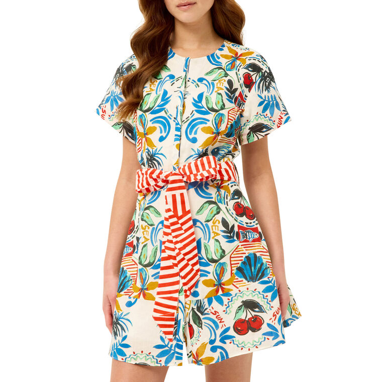 Sable Short Sleeve Mini Shirt Dress image number null