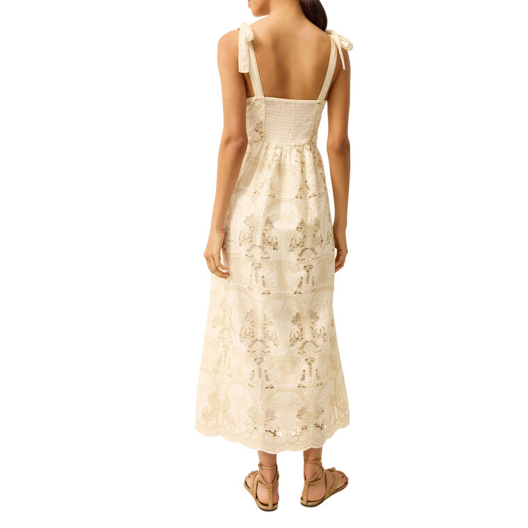 Lulu Sleeveless Embroidered A-Line Midi Dress image number null