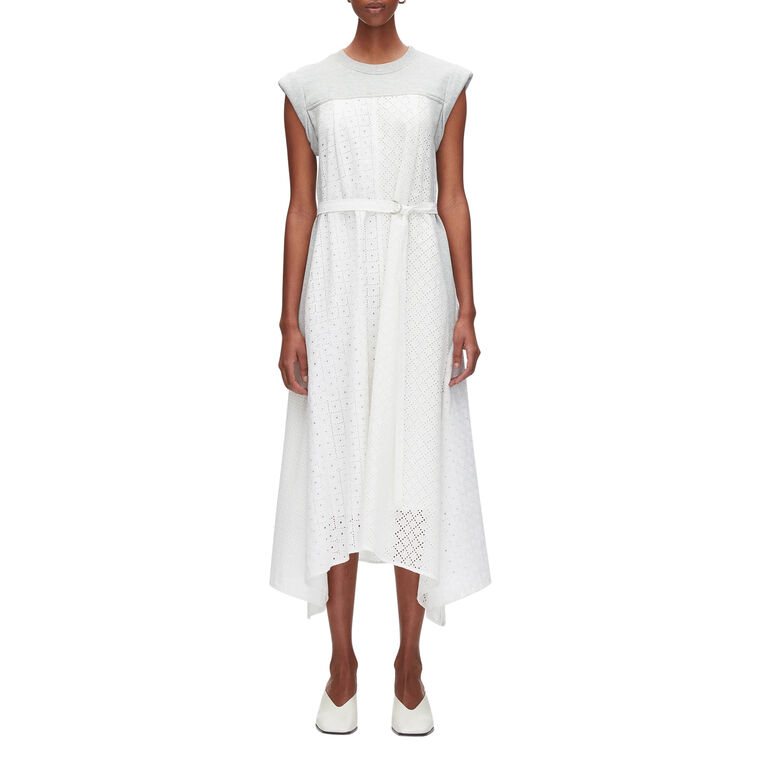 Sleeveless French Terry Belted Midi Dress image number null