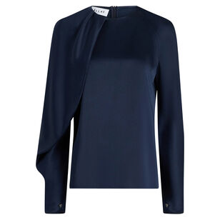 Bliss Long Sleeve Crewneck Silk Blouse