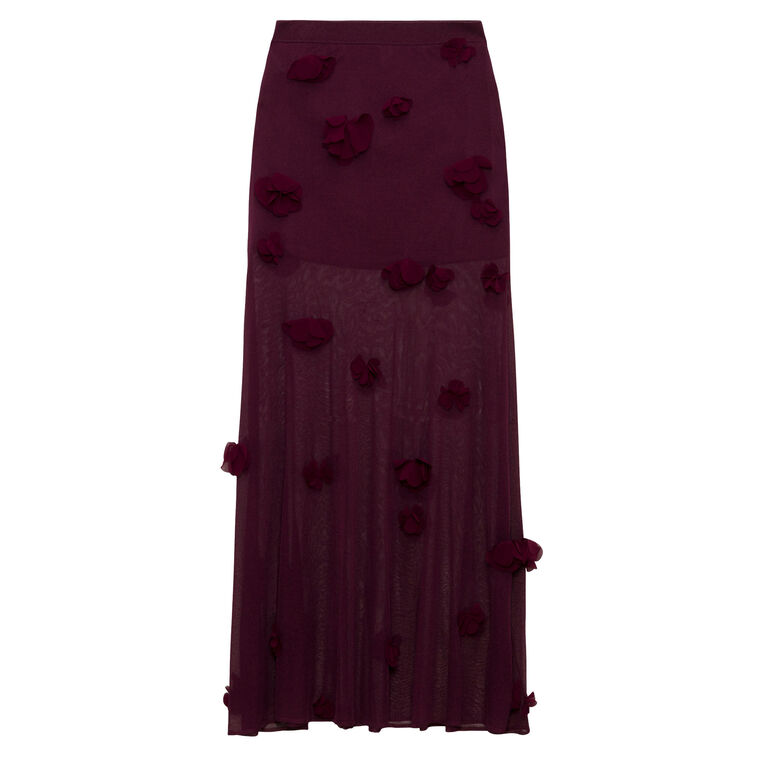 Cora Floral Applique Midi Skirt image number null