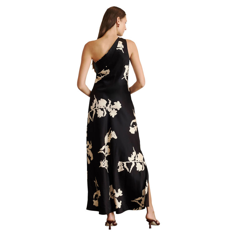 Stassi One Shoulder Satin Maxi Dress image number null