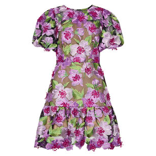 Yasmin Embroidered Short Sleeve Mini Dress