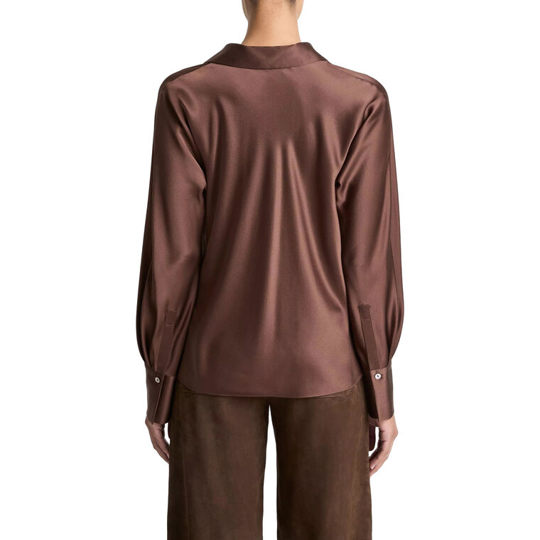 Silk Bias Long Sleeve Blouse image number null