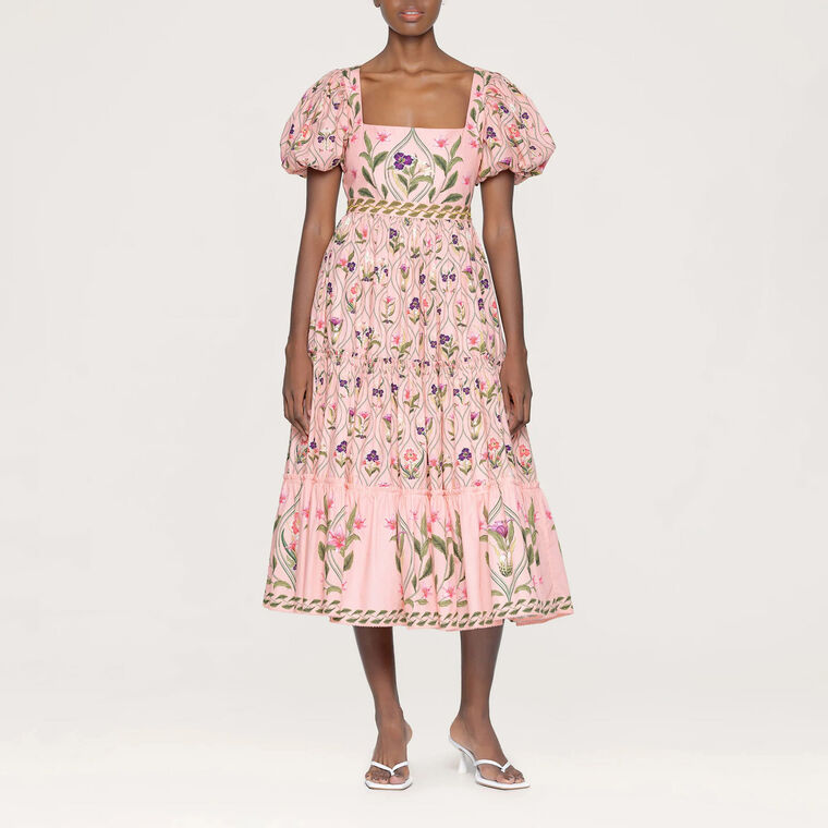 Alga Flora Embroidered Midi Dress image number null