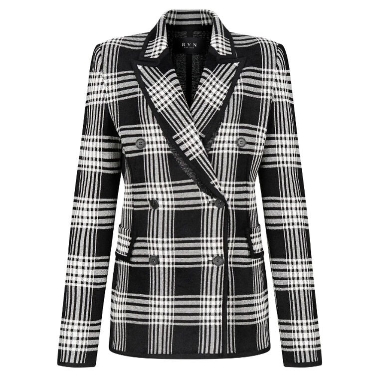 Rali Checked Double Brested Blazer image number null