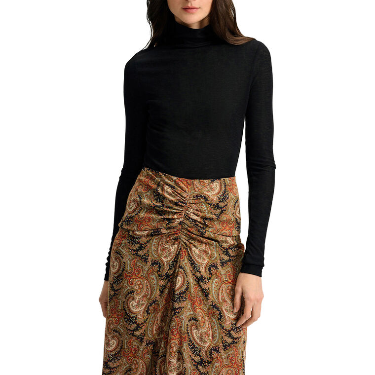 Wyeth Long Sleeve Ribbed Turtleneck Top image number null