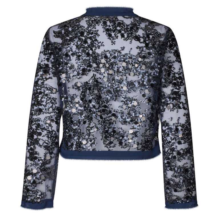 Bethina Cropped Sheer Sequin Jacket image number null