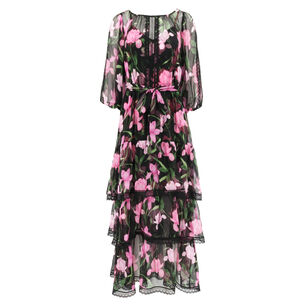 Nina Florette Long Sleeve Maxi Dress