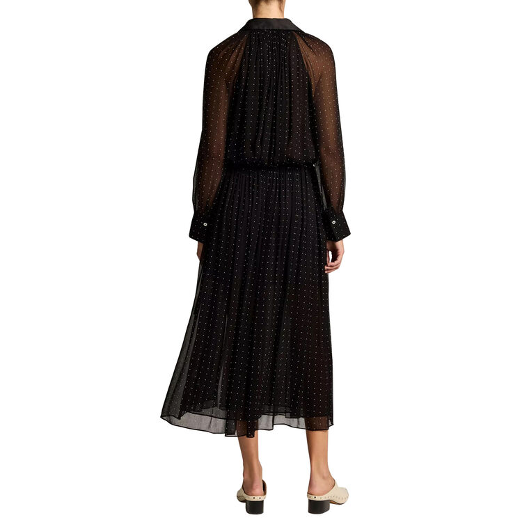 Heat-Set Dot Chiffon Gathered Skirt image number null