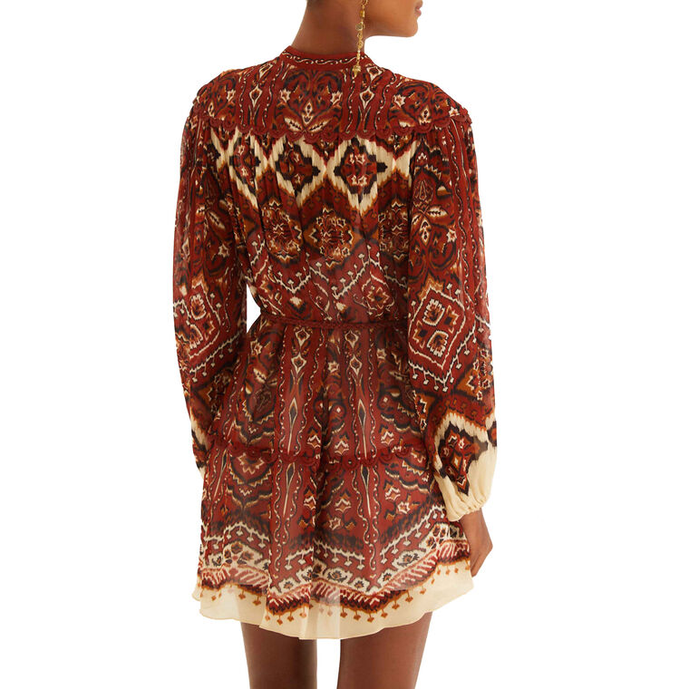Ainika Pineapple Tapestry Long Sleeve Mini Dress image number null