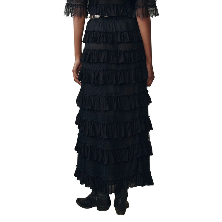 The Winter Mesh Flounce Maxi Skirt image number null
