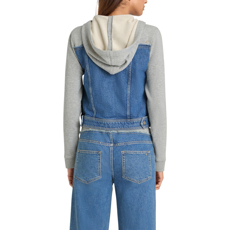 Sutton Contrast Hooded Denim Jacket image number null