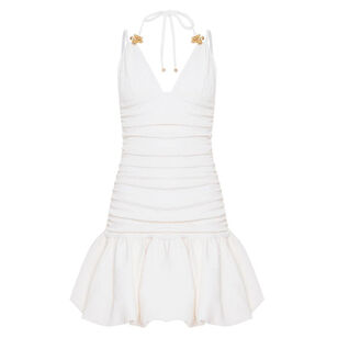 Breeze Jacquard Flower Sleeveless Mini Dress