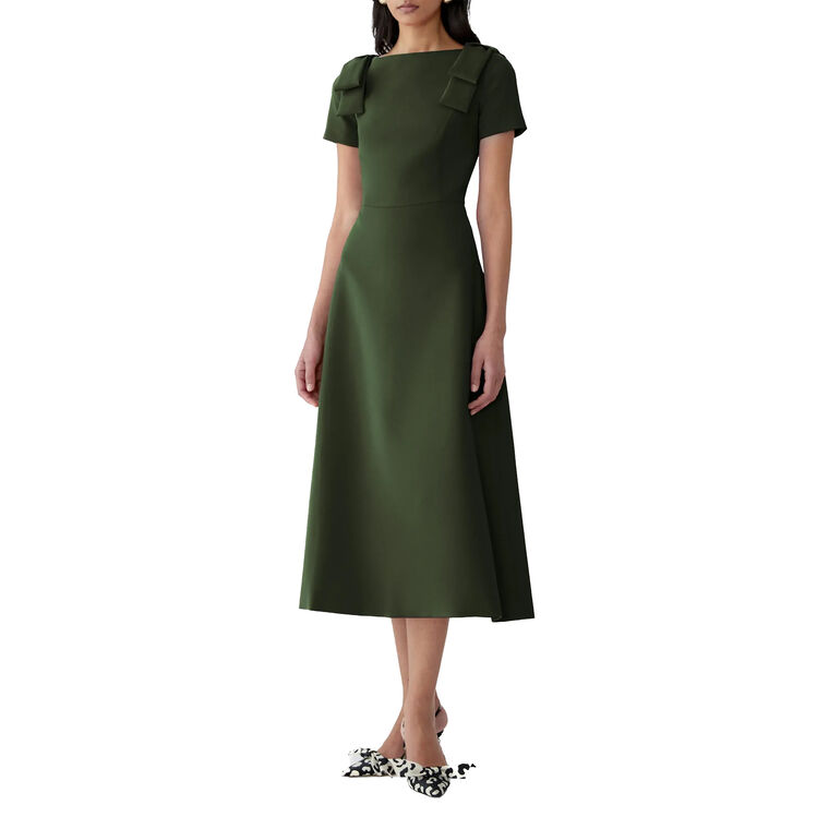 Bow-Shoulder Midi Dress image number null
